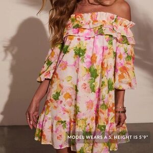 Floral off the shoulder dress